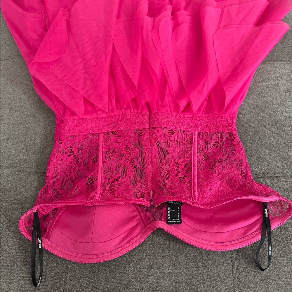 Forever 21 Pink Lace Prom Dress